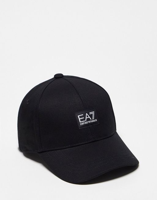 Armani EA7 logo baseball cap in black | ASOS