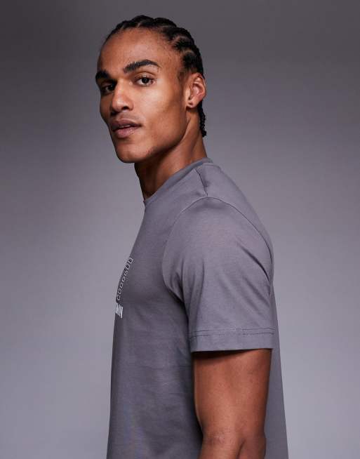 Armani EA7 logo crew neck t-shirt in grey, 4 of 5