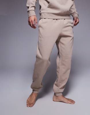 Ea7 Armani  Logo Cuffed Sweatpants In Neutral