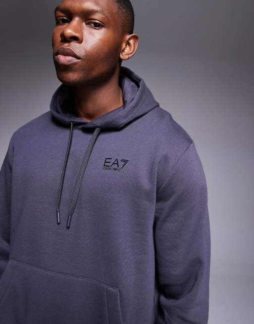 Armani EA7 logo hoodie in dark gray | ASOS
