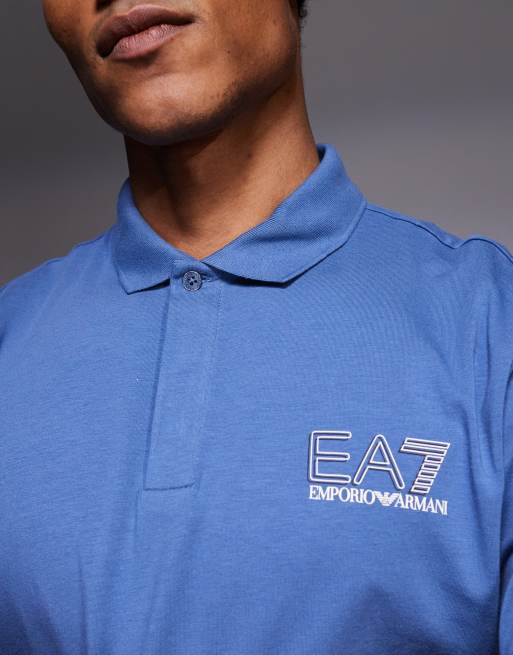 Armani EA7 logo polo in blue, 5 of 5