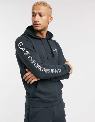 navy armani hoodie