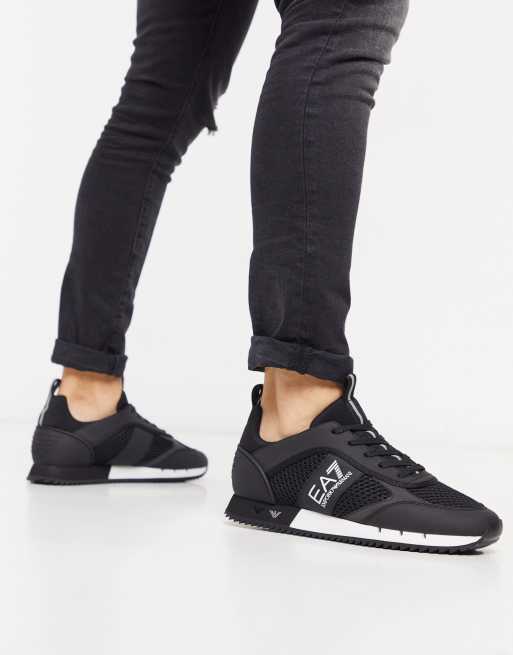 Armani EA7 logo sneakers in black