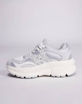 Ea7 Armani  Logo Suede Mix Chunky Sneakers