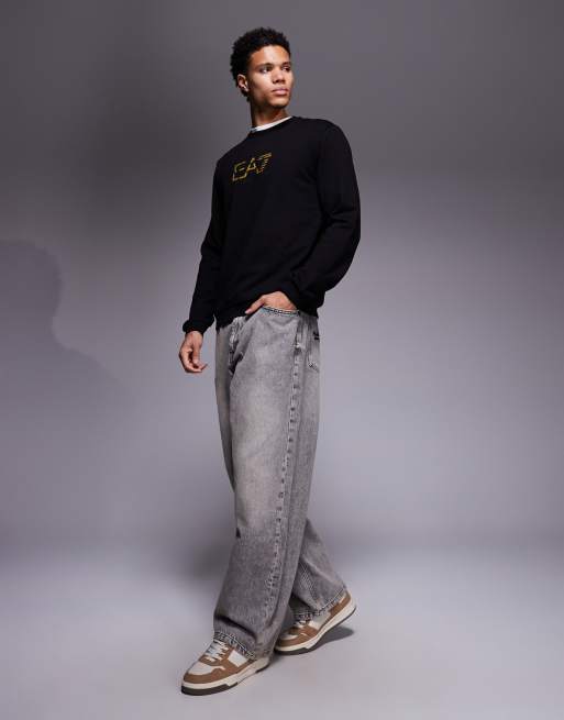 Armani EA7 logo sweatshirt in black, 2 of 5