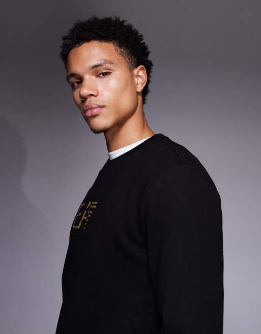 Armani EA7 logo sweatshirt in black, 4 of 5