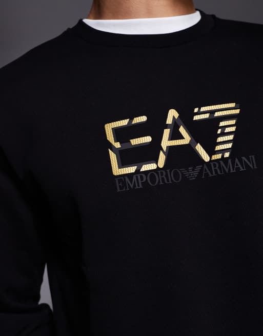Armani EA7 logo sweatshirt in black, 5 of 5