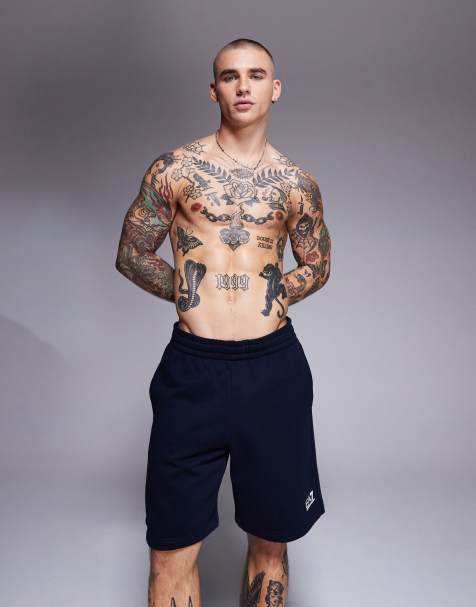 Armani EA7 logo trackie shorts in navy - view 1