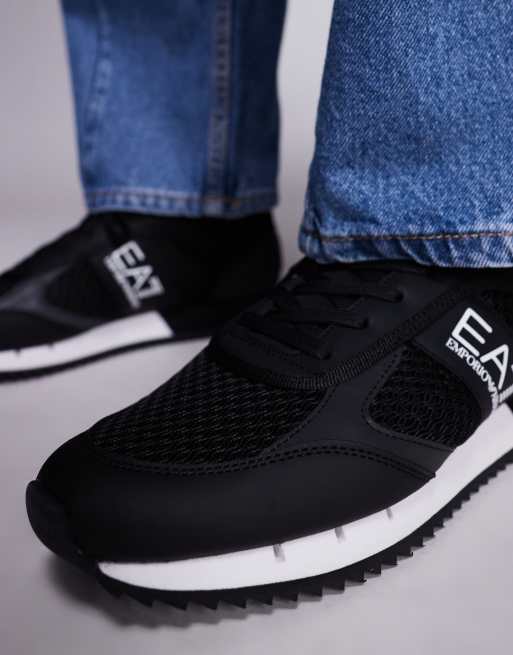 Armani EA7 logo trainers in black, 3 of 5