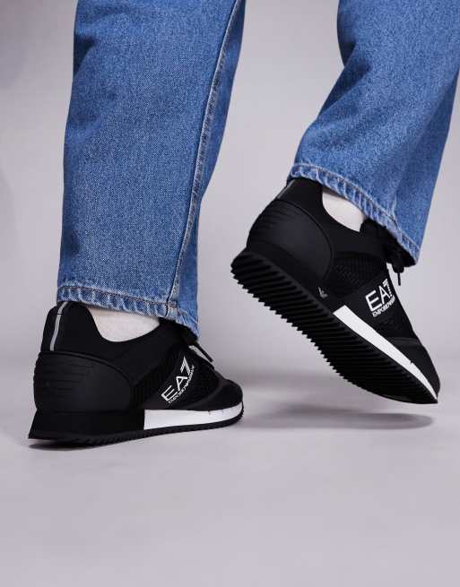 Armani EA7 logo trainers in black, 4 of 5