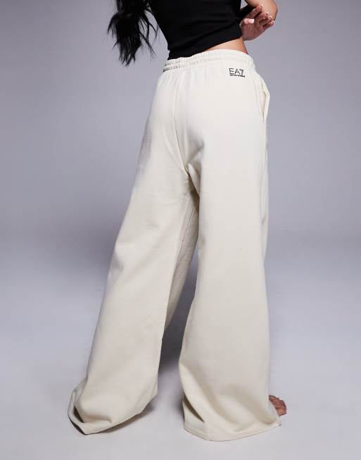 EMPORIO ARMANI EA7 ワイドレッグパンツ ストレッチコットン 美品 ENPORIO ARMANI エンポリオアルマーニ ストライプ柄