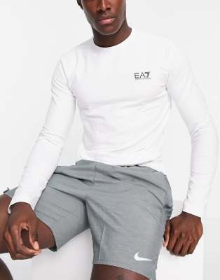 Armani EA7 long sleeve top in white