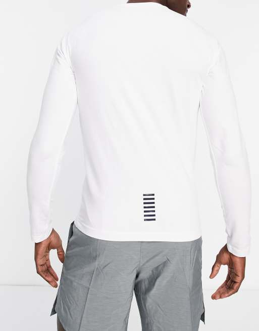 Ea7 long sleeve t hotsell shirt white