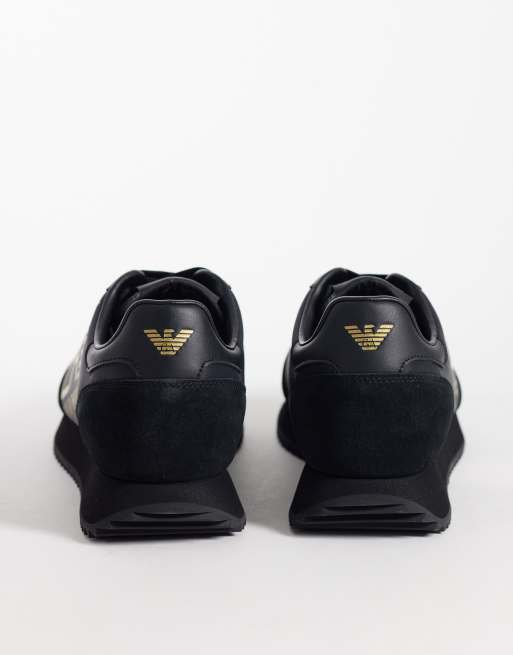 Armani – EA7 New Heritage – Czarno-złote buty sportowe z logo, 2 z 5