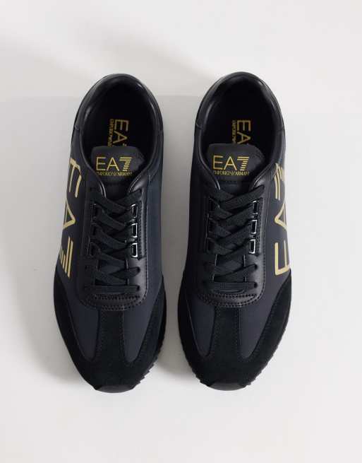 Armani – EA7 New Heritage – Czarno-złote buty sportowe z logo, 3 z 5