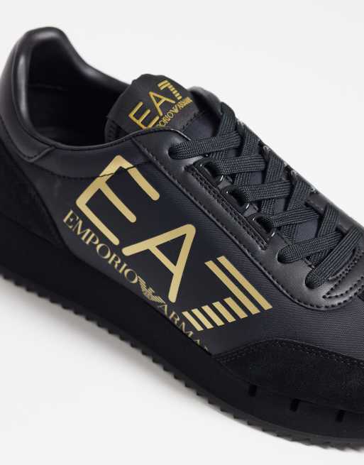 Armani – EA7 New Heritage – Czarno-złote buty sportowe z logo, 4 z 5