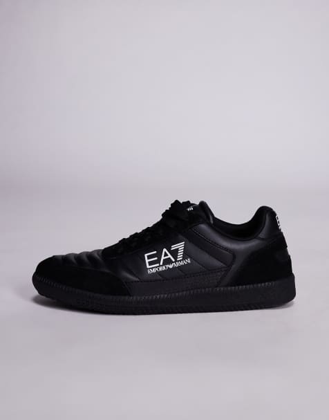 Armani EA7 new heritage logo trainers in black - view 2