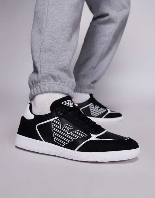 Armani - EA7 New Heritage - Sneakers nere e bianche con logo ad aquila