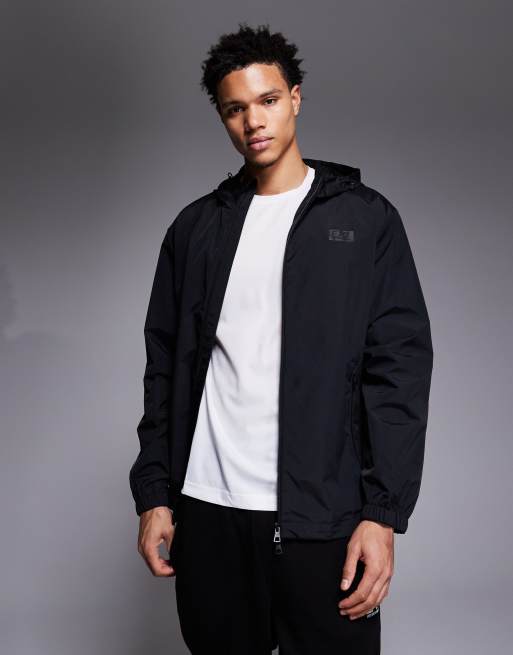 Armani EA7 oversized hooded jacket in black, 3 of 5