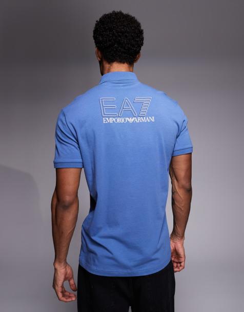 Armani - EA7 - Polo met logo in blauw - view 1