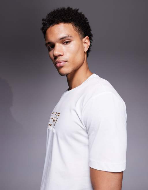 Armani – EA7 Premium – Biały T-shirt z logo, 4 z 5