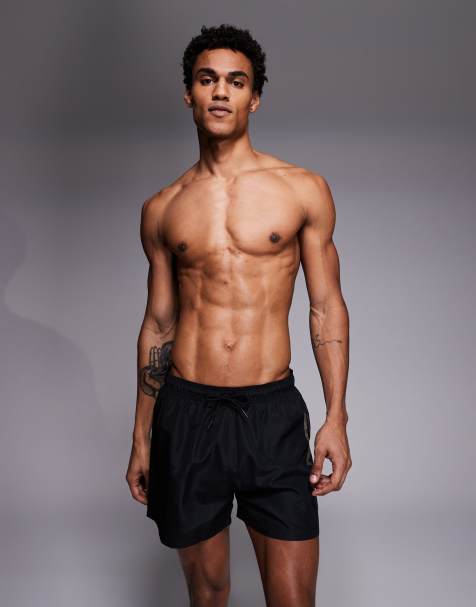 Armani – EA7 – Schwarze Badeshorts mit Logo - view 1