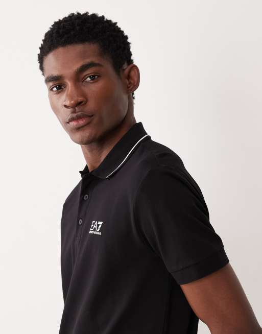 Armani EA7 short sleeve polo shirt in black, 4 of 5