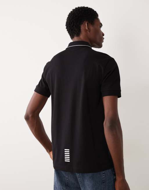 Armani EA7 short sleeve polo shirt in black, 5 of 5