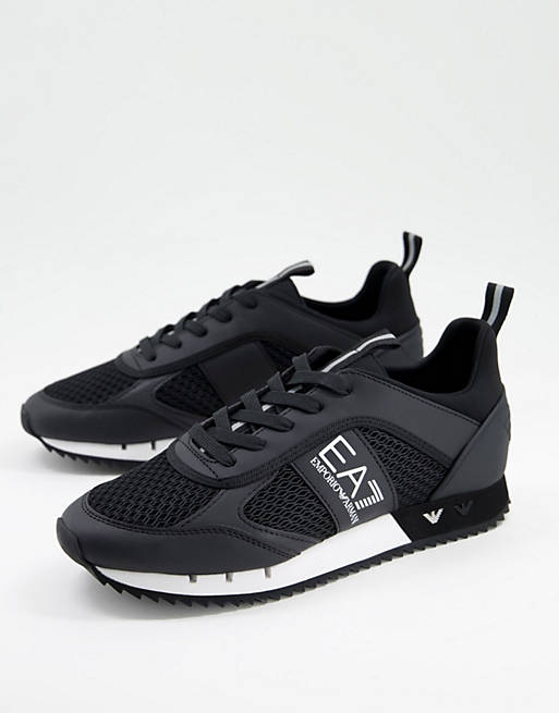 Armani EA7 side logo sneakers in black | ASOS