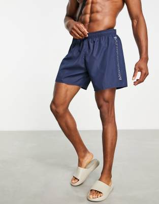 Armani EA7 side logo swim shorts in navy