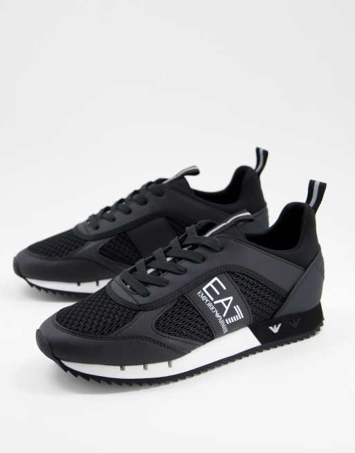 Armani EA7 side logo trainers in black