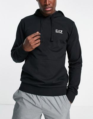 Armani EA7 small logo hoodie in black