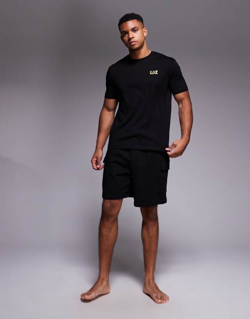 Armani EA7 small logo t-shirt in black, 3 of 4
