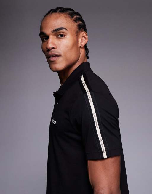 Armani - EA7 - Sort poloskjorte med kontrasterende logobånd , 4 af 5