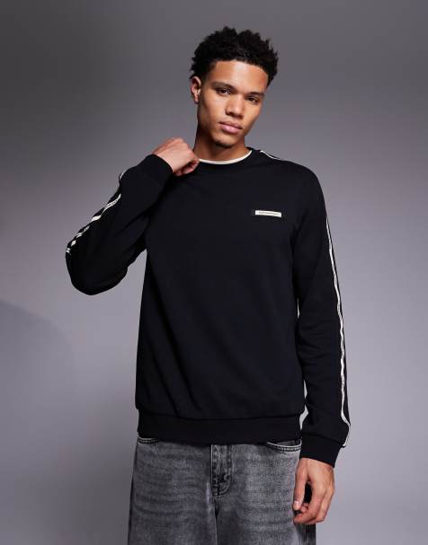 Armani - EA7 - Sort sweatshirt med logobåndsdetalje - view 1