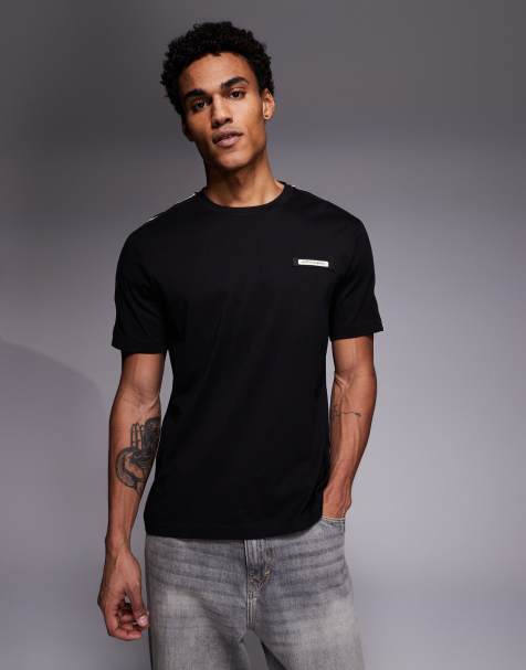 Armani - EA7 - Sort T-shirt med rund hals og logobånd - view 1