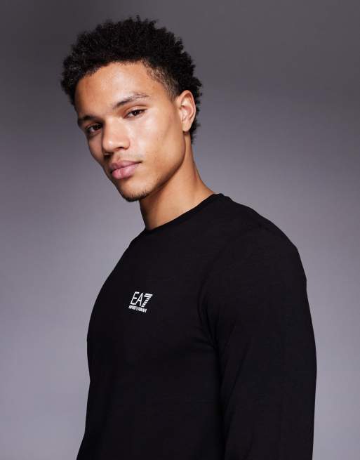 Armani - EA7 - Sort trænings-T-shirt med lange ærmer, 4 af 5