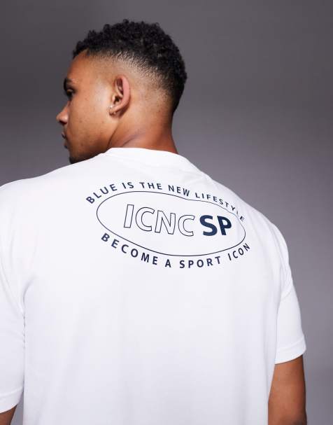 Armani EA7 sport back print t-shirt in white - view 1