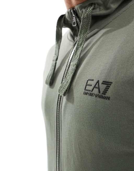 Armani EA7 Survetement avec sweat a capuche zippe avec logo et pantalon de jogging Vert kaki ASOS