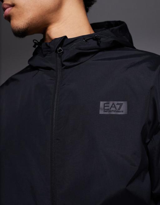 Armani – EA7 – Svart jacka i oversize med huva, 5 av 5