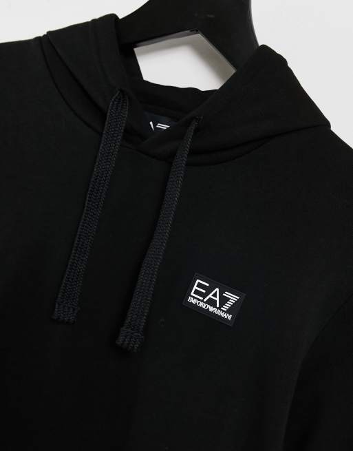 Armani - EA7 - Sweat à capuche à enfiler avec logo caoutchouté - Noir, 3 de 4