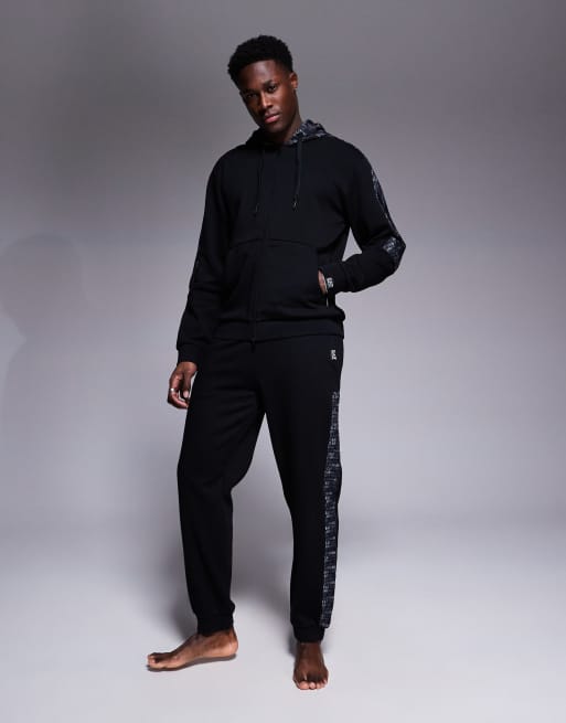 Armani EA7 sweatpants with logo tape detail in black - part of a set