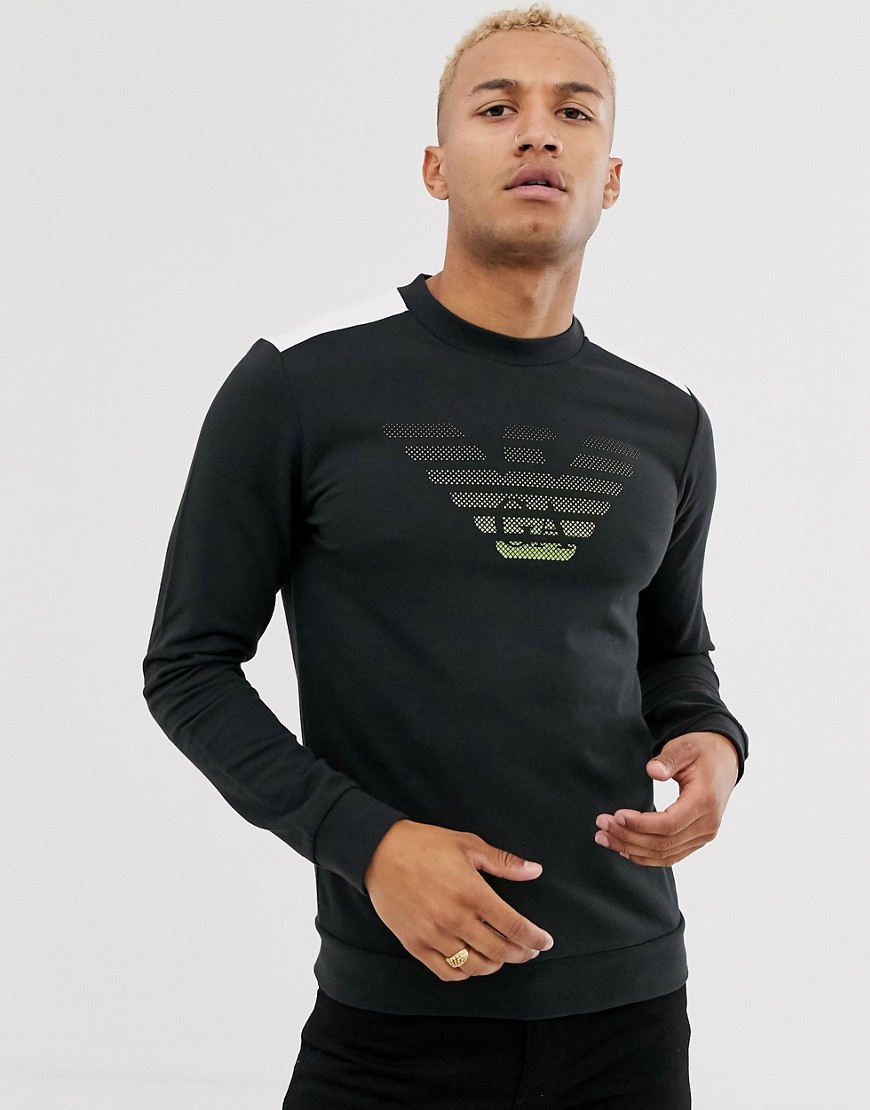 Armani – EA7 – Sweatshirt med logga i 7 färger-Svart