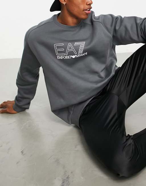 Armani EA7 - Sweatshirt met grote logoprint in grijs