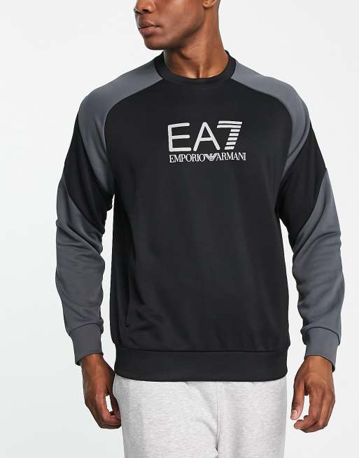 Armani - EA7 - Sweatshirt met kleurvlakken in zwart