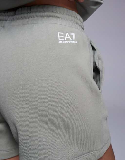 Armani - EA7 - Sweatshort met logo in saliegroen, deel van co-ord set, 4 van 5