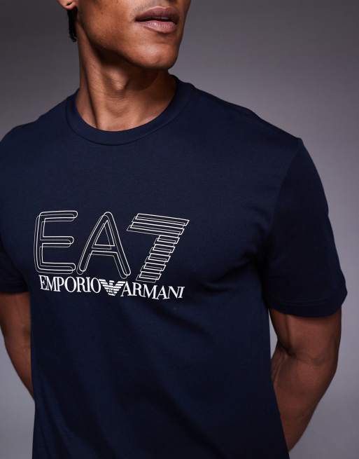 Armani - EA7 - T-shirt blu navy, 5 di 5