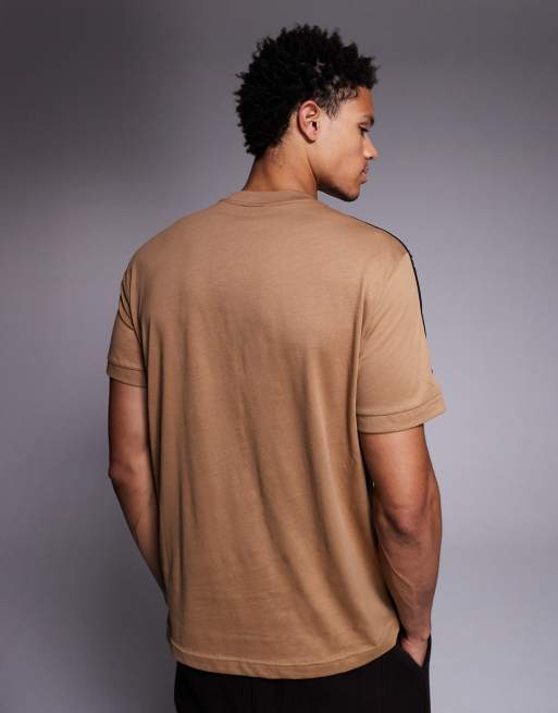 Armani - EA7 - T-shirt color pietra scuro con fettuccia con logo, 3 di 5