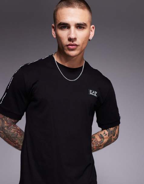 Armani - EA7 - T-shirt d'ensemble avec bande à logo - Noir - view 1