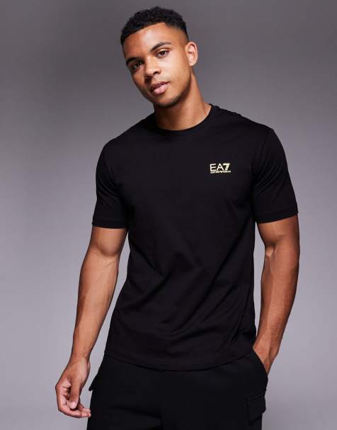Armani - EA7 - T-shirt met klein logo in zwart - view 1